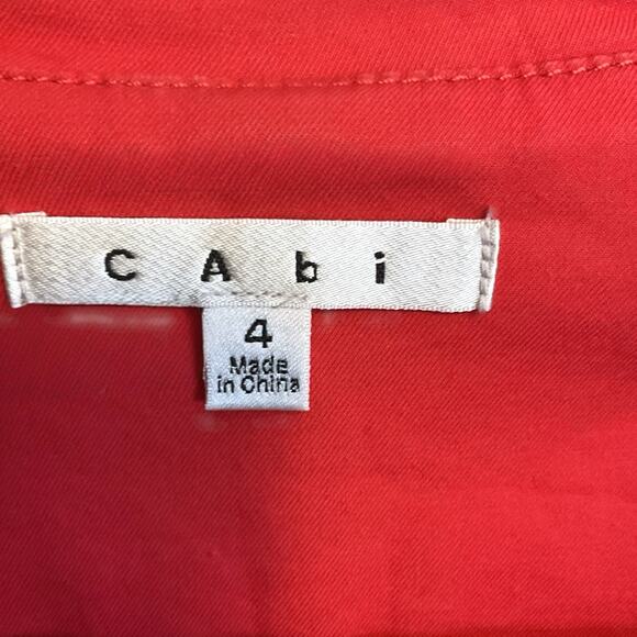 CAbi Red Fitted Cropped Jacket Blazer Women's Cotton Stretch Size 4 Career - Picture 2 of 13